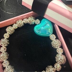 Tiffany & Co. Silver Filigree Bracelet with Turquoise Heart Charm